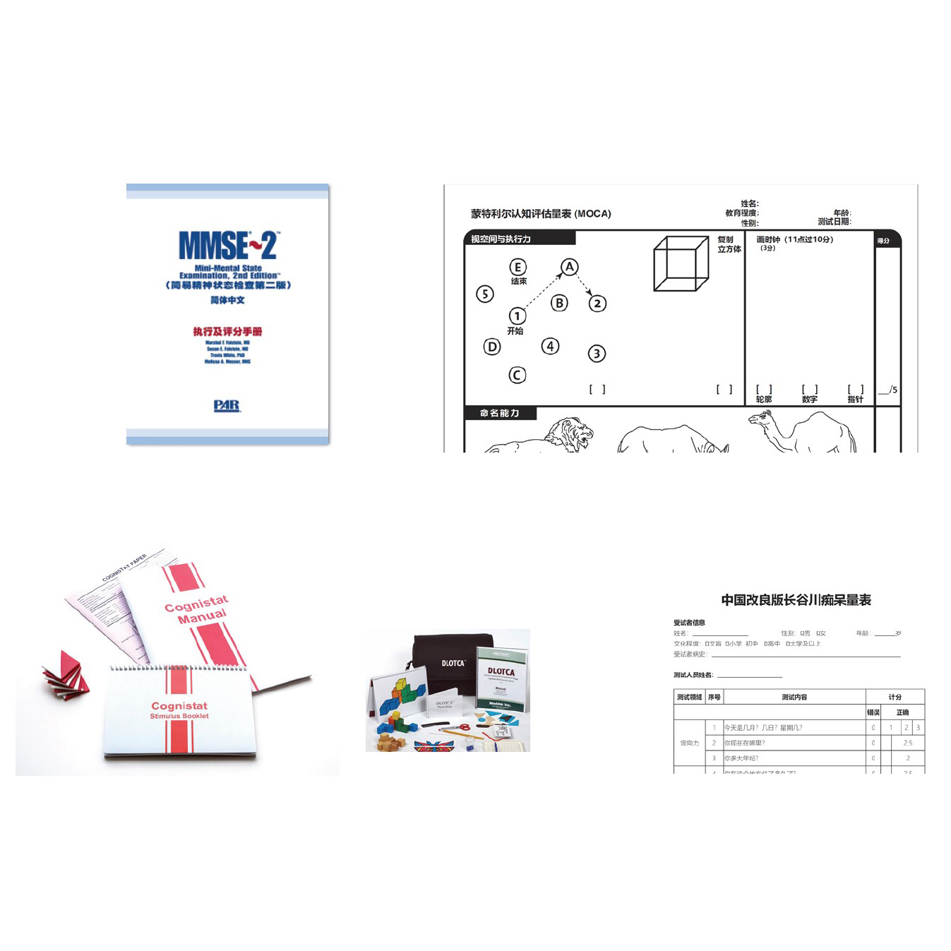 認(rèn)知功能障礙篩查或成套測(cè)試量表及用具